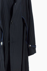 Kiko Kostadinov SS21 00102021 3M Pinstripe Freydal Long Coat