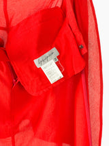 Yohji Yamamoto 00s Red Cotton Crepe Finned Skirt