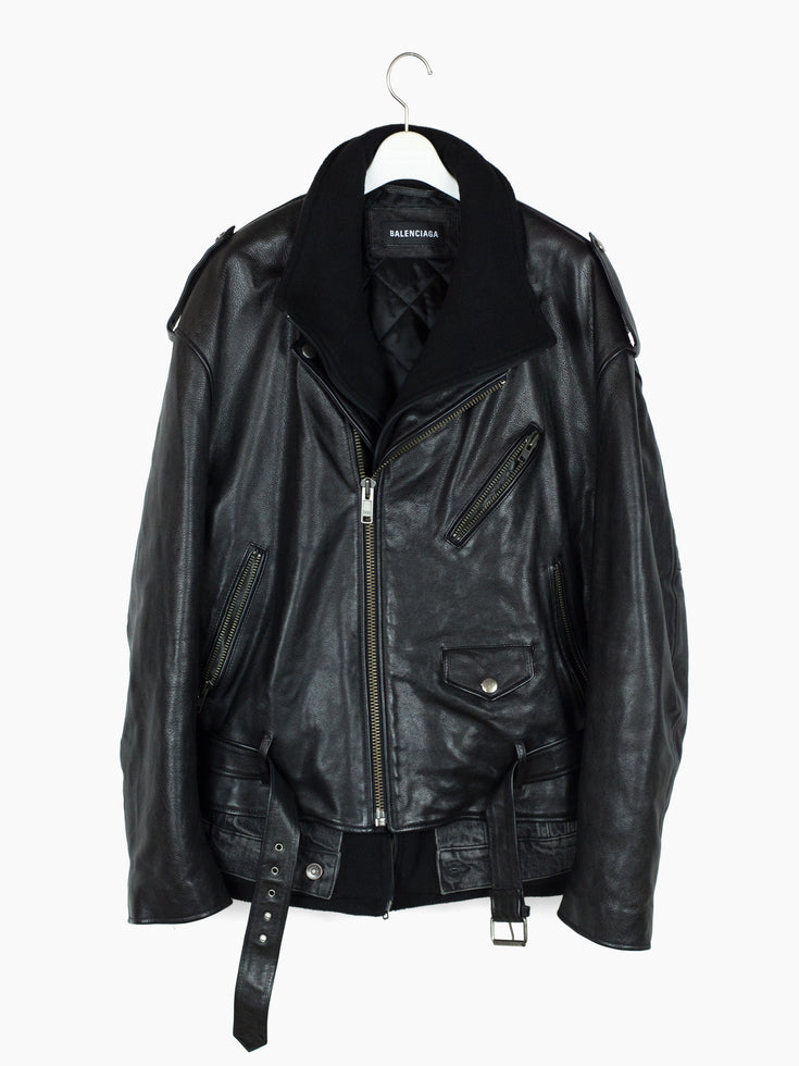 Balenciaga 18AW Layered Leather Rider