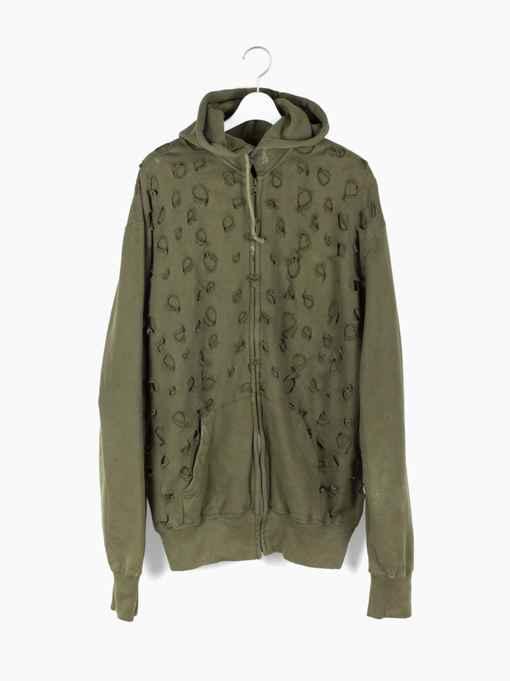 Toilet 90s Hole Punched Zip Hoodie