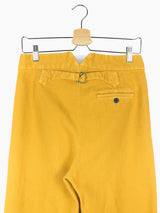 Kozaburo SS20 Overdyed Mustard Sashiko Pleated Trousers