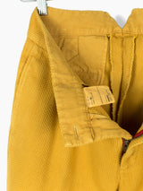 Kozaburo SS20 Overdyed Mustard Sashiko Pleated Trousers