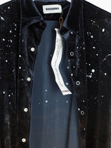 Kozaburo AW22 Bonfire Painted/Bleached Velour Snap Shirt
