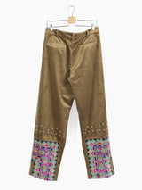 Penultimate AW21 Velour Studded Panelled Work Trousers