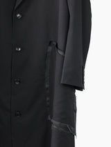 Sulvam SS23 Long Asymmetrical Slashed Back Wool Coat