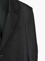Sulvam SS23 Long Asymmetrical Slashed Back Wool Coat