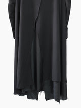 Sulvam SS23 Long Asymmetrical Slashed Back Wool Coat