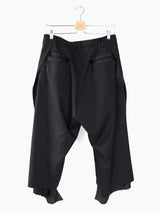 Sulvam SS23 Wool Side Slash Cropped Trousers