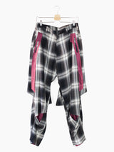 Sulvam SS23 Rayon Plaid Slash Layered Pants