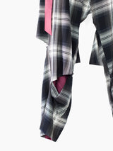 Sulvam SS23 Rayon Plaid Slash Layered Pants