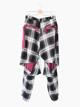 Sulvam SS23 Rayon Plaid Slash Layered Pants