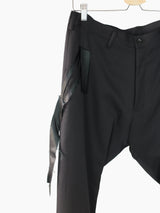 Sulvam SS23 Wool Flared Split Hem Trousers