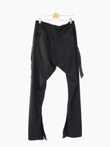 Sulvam SS23 Wool Flared Split Hem Trousers