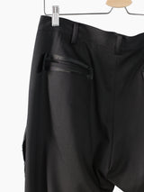 Sulvam SS23 Wool Flared Split Hem Trousers