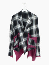 Sulvam SS23 Short Boxy Rayon Plaid Jacket