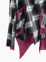 Sulvam SS23 Short Boxy Rayon Plaid Jacket