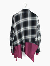 Sulvam SS23 Short Boxy Rayon Plaid Jacket