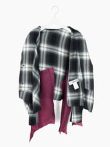 Sulvam SS23 Short Boxy Rayon Plaid Jacket