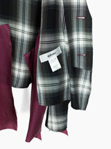 Sulvam SS23 Short Boxy Rayon Plaid Jacket