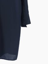 Sulvam SS23 Long Rayon Slashed Back Shirt