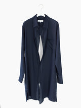 Sulvam SS23 Long Rayon Slashed Back Shirt