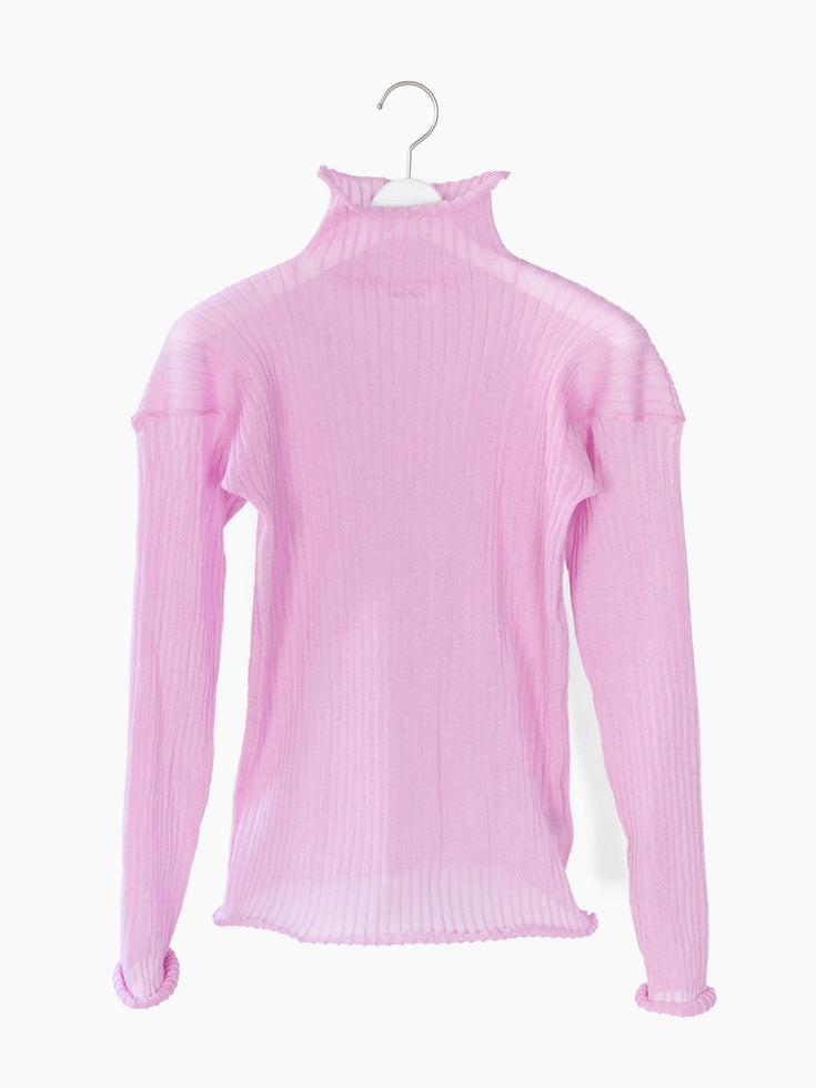Sulvam SS23 Pink Organza Turtleneck