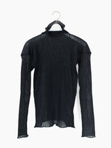 Sulvam SS23 Black Organza Turtleneck