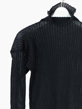 Sulvam SS23 Black Organza Turtleneck