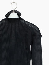 Sulvam SS23 Black Organza Turtleneck