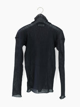 Sulvam SS23 Black Organza Turtleneck