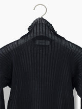 Sulvam SS23 Black Organza Turtleneck