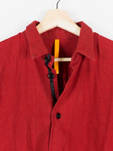 Man-tle AW17 R3S1 Red Paraffin Waxed Cotton “Regular” Shirt
