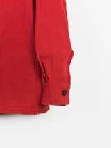 Man-tle AW17 R3S1 Red Paraffin Waxed Cotton “Regular” Shirt