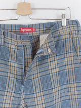 Supreme SS19 Work Pants in Blue Plaid
