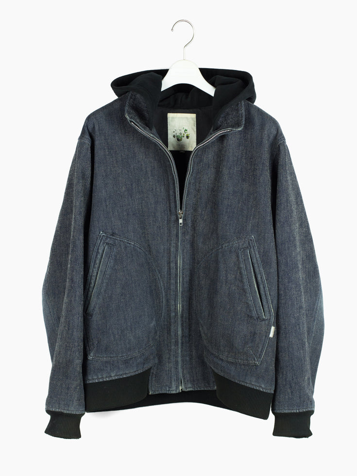 Sasquatchfabrix AW03 Layered Denim Hooded Work Bomber