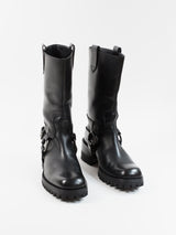 Miu Miu Lug Sole Harness Riding Boots