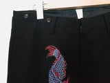 Yohji Yamamoto Pour Homme Fish Embroidery Wool Gabardine Trousers