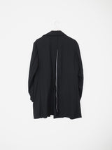 Yohji Yamamoto Wool Gabardine Backzip Coat