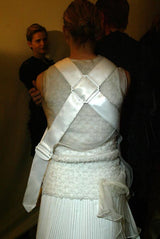 Helmut Lang AW03 Safety Cage Parachute Harness Silk Facsimile Cream