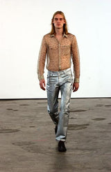 Helmut Lang SS02 Transparent Silk Striped Button Shirt